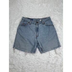 Vintage Levis 950 Relaxed Fit Denim Mom‎ Shorts Light Wash Frayed Hem 11JR